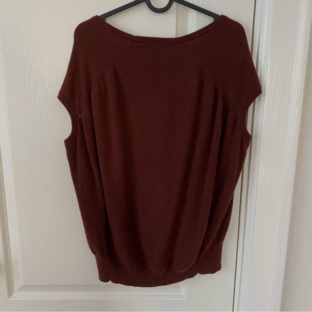NWOT Comptoir Des Cotonniers Brown Cashmere Crew Neck Sleeveless Sweater Size 2 - Picture 5 of 7